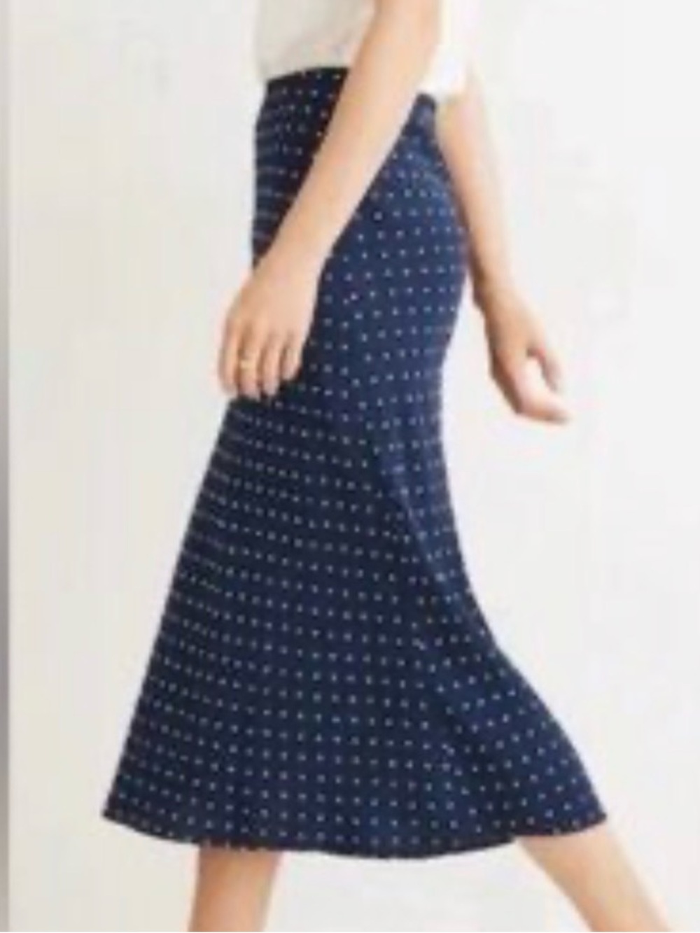 Madewell Navy Dot A-Line Skirt